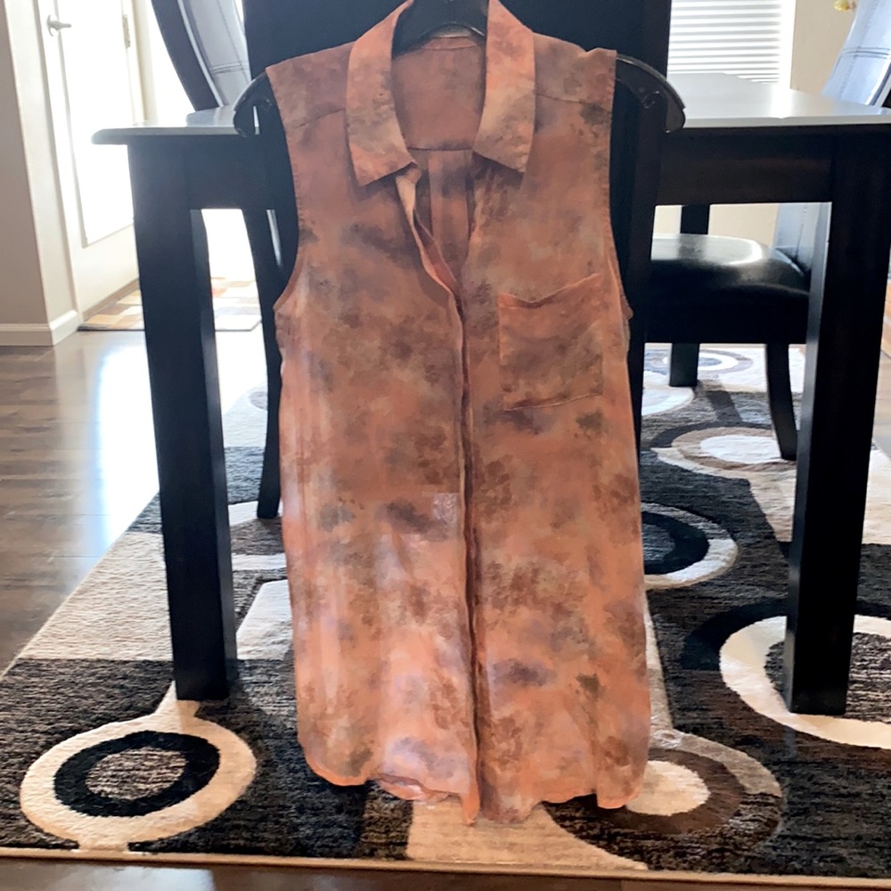 M Lush top. Sheer button down.